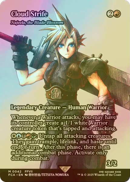 画像1: [FOIL] クラウド・ストライフ/Cloud Strife (全面アート版) 【英語版】 [FCA-赤MR] (1)