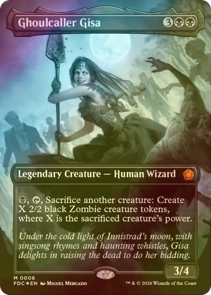 画像1: [FOIL] グール呼びのギサ/Ghoulcaller Gisa (全面アート版) 【英語版】 [FDC-黒MR] (1)