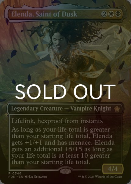 画像1: [FOIL] 薄暮の聖人、エレンダ/Elenda, Saint of Dusk (全面アート版) 【英語版】 [FDN-金R] (1)