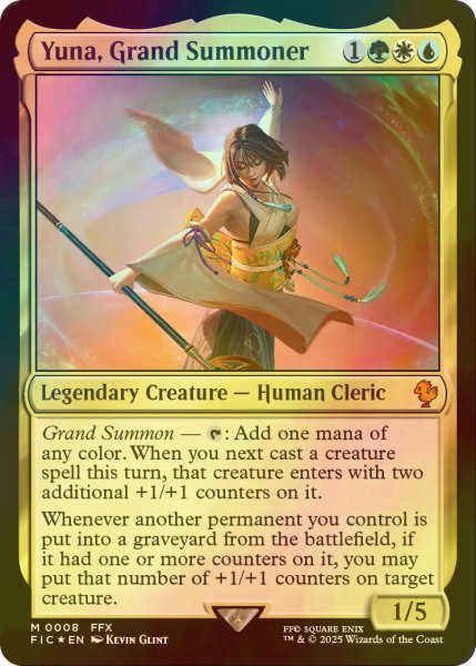 画像1: [FOIL] 大召喚士、ユウナ/Yuna, Grand Summoner 【英語版】 [FIC-金MR] (1)