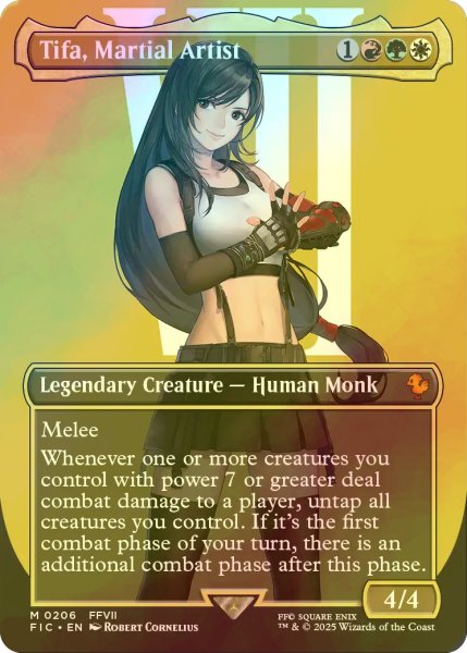画像1: [FOIL] 格闘家、ティファ/Tifa, Martial Artist No.206 (全面アート版) 【英語版】 [FIC-金MR] (1)