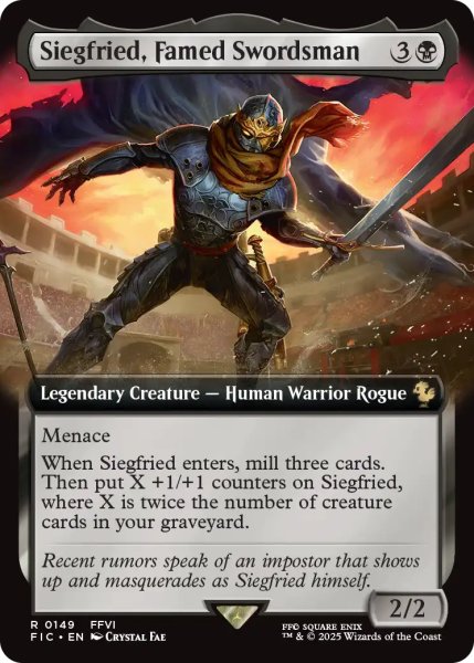 画像1: 名高き剣士、ジークフリード/Siegfried, Famed Swordsman (拡張アート版) 【英語版】 [FIC-黒R] (1)