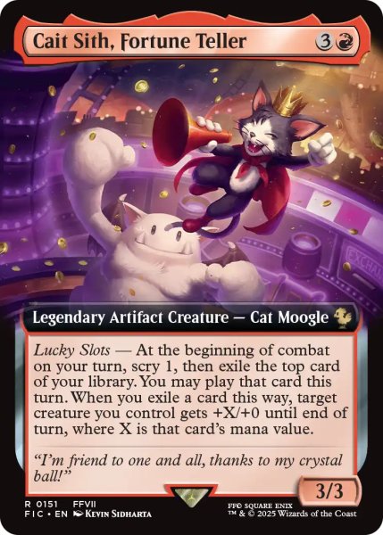 画像1: 占い師、ケット・シー/Cait Sith, Fortune Teller (拡張アート版) 【英語版】 [FIC-赤R] (1)