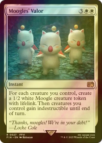 画像1: [FOIL] モーグリたちの奮闘/Moogles' Valor 【英語版】 [FIN-白R] (1)