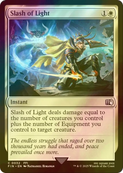 画像1: [FOIL] 光の一閃/Slash of Light 【英語版】 [FIN-白C] (1)
