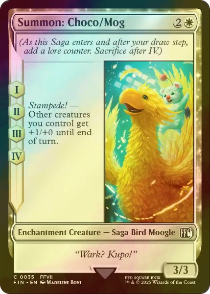 画像1: [FOIL] 召喚：チョコボ＆モーグリ/Summon: Choco/Mog 【英語版】 [FIN-白C] (1)