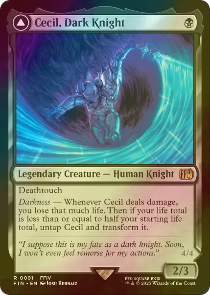 画像1: [FOIL] 暗黒騎士、セシル/Cecil, Dark Knight 【英語版】 [FIN-黒R] (1)