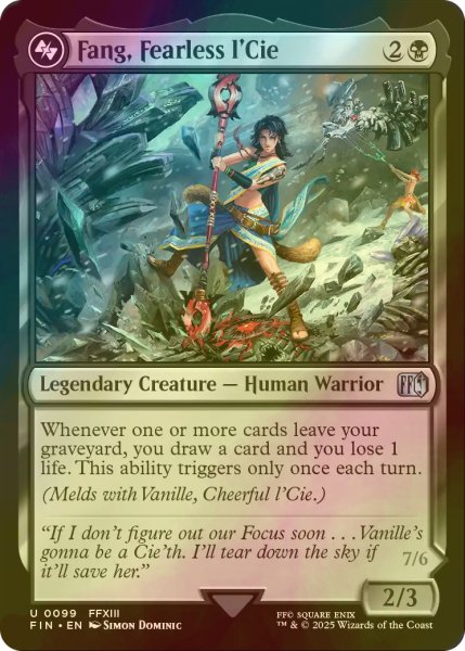 画像1: [FOIL] 恐れなきルシ、ファング/Fang, Fearless l'Cie 【英語版】 [FIN-黒U] (1)