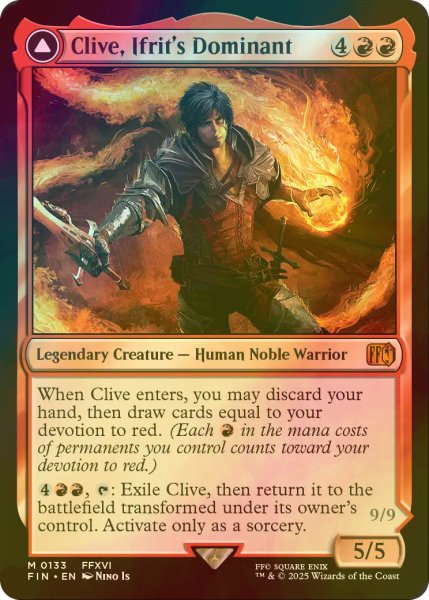 画像1: [FOIL] イフリートのドミナント、クライヴ/Clive, Ifrit's Dominant 【英語版】 [FIN-赤MR] (1)