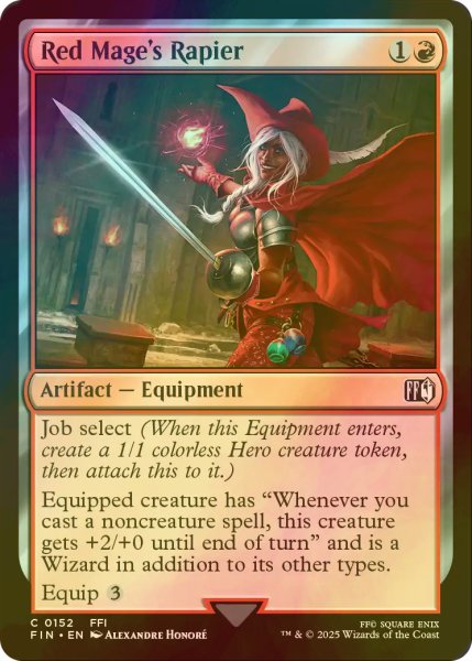 画像1: [FOIL] 「赤魔術士」のレイピア/Red Mage's Rapier 【英語版】 [FIN-赤C] (1)