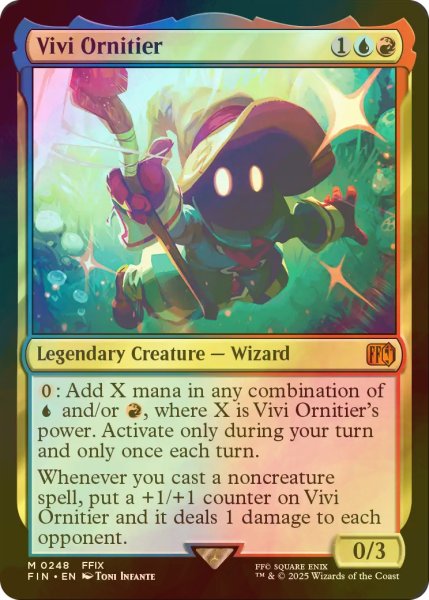 画像1: [FOIL] 迷える黒魔道士、ビビ/Vivi Ornitier 【英語版】 [FIN-金MR] (1)