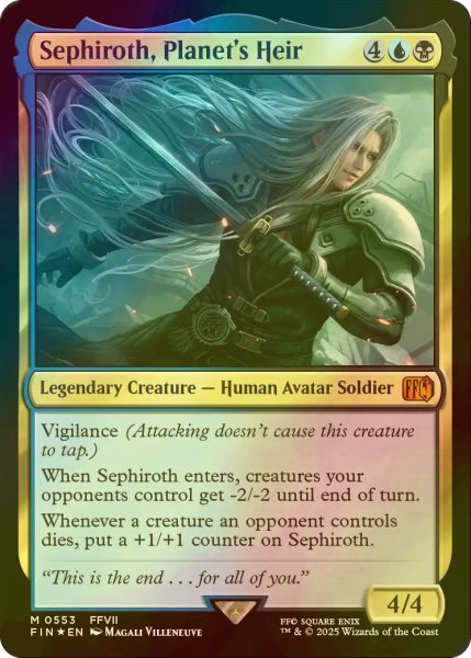 画像1: [FOIL] 星の継承者、セフィロス/Sephiroth, Planet's Heir 【英語版】 [FIN-金MR] (1)