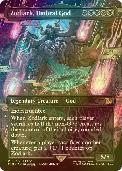 画像1: [FOIL] 戒律王、ゾディアーク/Zodiark, Umbral God (全面アート版) 【英語版】 [FIN-黒R] (1)