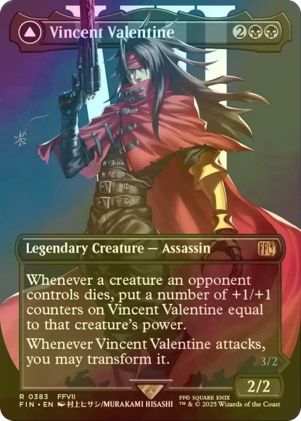 画像1: [FOIL] ヴィンセント・ヴァレンタイン/Vincent Valentine No.383 (全面アート版) 【英語版】 [FIN-黒R] (1)