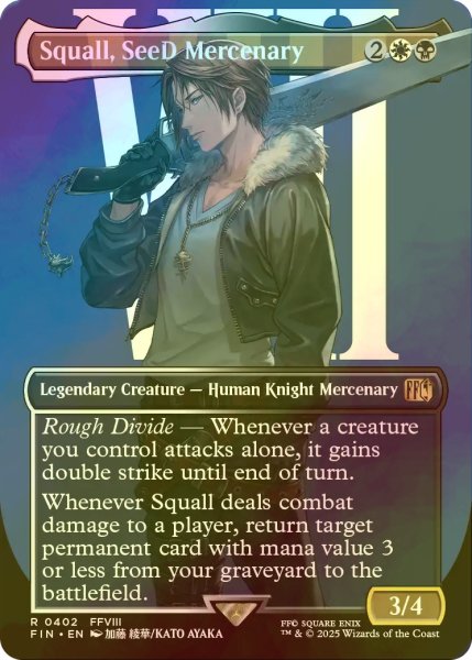 画像1: [FOIL] SeeDの傭兵、スコール/Squall, SeeD Mercenary No.402 (全面アート版) 【英語版】 [FIN-金R] (1)