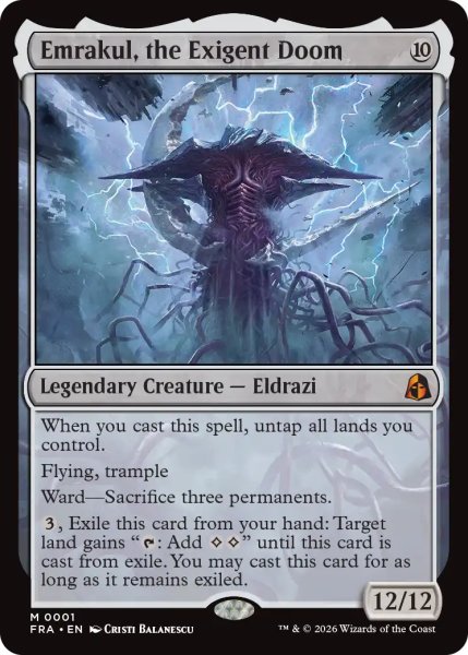 画像1: 迫り来る破滅、エムラクール/Emrakul, the Exigent Doom 【英語版】 [FRA-無MR] (1)
