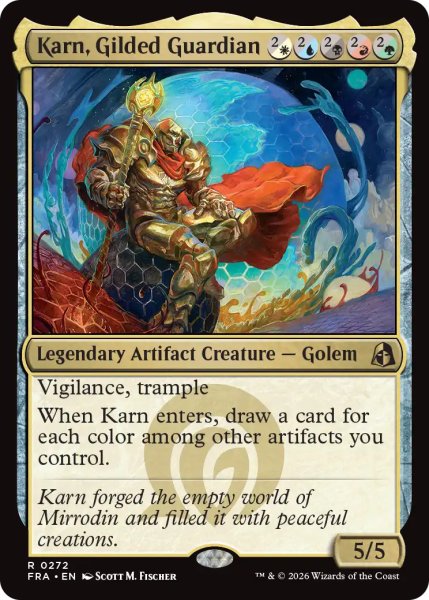画像1: 金色の守護者、カーン/Karn, Gilded Guardian 【英語版】 [FRA-金R] (1)
