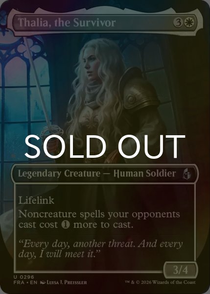 画像1: [FOIL] 生存者、サリア/Thalia, the Survivor (全面アート版) 《特価品》 【英語版】 [FRA-白U] (1)