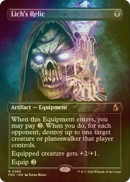 画像1: [FOIL] リッチの秘宝/Lich's Relic (全面アート・海外産ブースター版) 【英語版】 [FRA-黒R] (1)