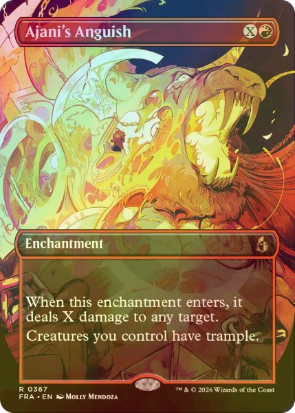 画像1: [FOIL] アジャニの苦悶/Ajani's Anguish (全面アート・海外産ブースター版) 【英語版】 [FRA-赤R] (1)