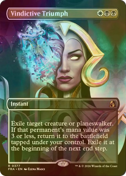 画像1: [FOIL] 報復の勝利/Vindictive Triumph (全面アート・海外産ブースター版) 【英語版】 [FRA-金R] (1)