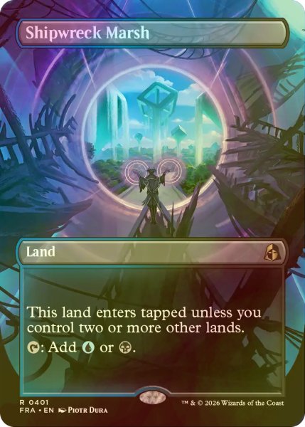 画像1: [FOIL] 難破船の湿地/Shipwreck Marsh (全面アート・海外産ブースター版) 【英語版】 [FRA-土地R] (1)