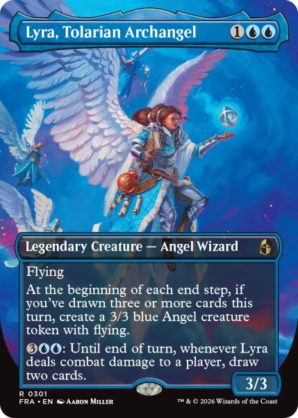 画像1: トレイリアの大天使、ライラ/Lyra, Tolarian Archangel (全面アート版) 【英語版】 [FRA-青R] (1)