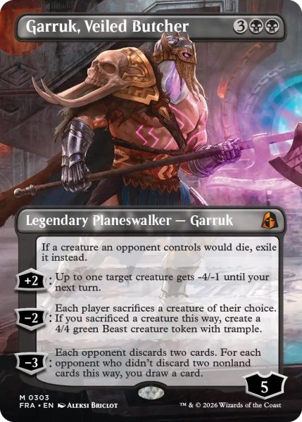 画像1: ヴェール被りの解体者、ガラク/Garruk, Veiled Butcher (全面アート版) 【英語版】 [FRA-黒MR] (1)
