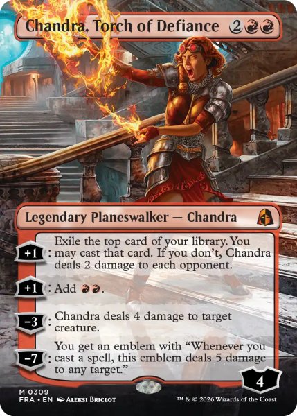 画像1: 反逆の先導者、チャンドラ/Chandra, Torch of Defiance (全面アート版) 【英語版】 [FRA-赤MR] (1)
