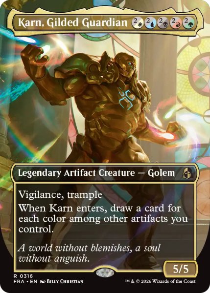 画像1: 金色の守護者、カーン/Karn, Gilded Guardian (全面アート版) 【英語版】 [FRA-金R] (1)