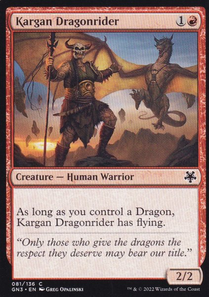 画像1: カルガの竜騎兵/Kargan Dragonrider 【英語版】 [GN3-赤C] (1)