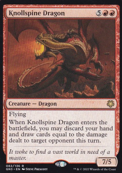 画像1: 山背骨のドラゴン/Knollspine Dragon 【英語版】 [GN3-赤R] (1)