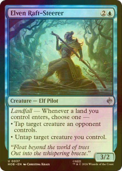 画像1: [FOIL] エルフのいかだの舵取り/Elven Raft-Steerer 【英語版】 [HOB-青U] (1)