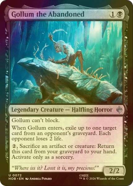 画像1: [FOIL] 見捨てられた者、ゴラム/Gollum the Abandoned 【英語版】 [HOB-黒U] (1)