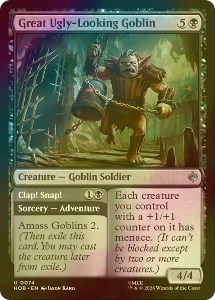 画像1: [FOIL] 大きな醜い顔のゴブリン/Great Ugly-Looking Goblin 【英語版】 [HOB-黒U] (1)