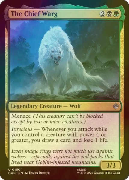 画像1: [FOIL] 親分魔狼/The Chief Warg 【英語版】 [HOB-金U] (1)