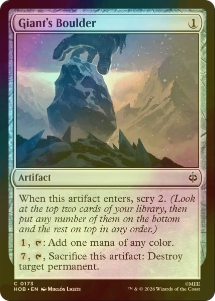 画像1: [FOIL] 巨人の大岩/Giant's Boulder 【英語版】 [HOB-灰C] (1)