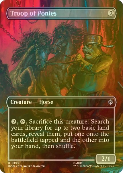 画像1: [FOIL] ポニーの群れ/Troop of Ponies (全面アート版) 【英語版】 [HOB-無U] (1)
