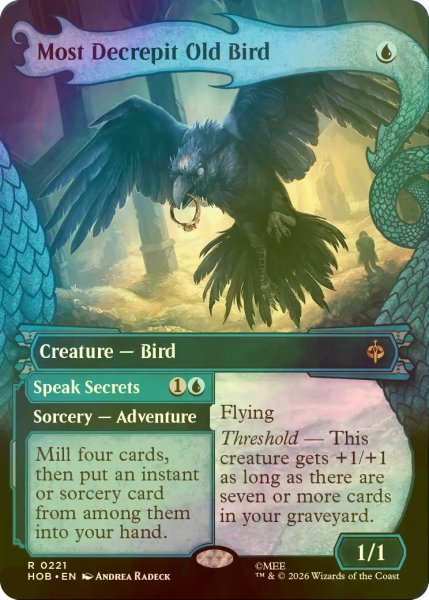 画像1: [FOIL] この上なくよぼよぼな年より鳥/Most Decrepit Old Bird (ショーケース・海外産ブースター版) 【英語版】 [HOB-青R] (1)