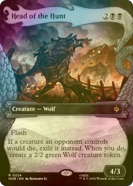 画像1: [FOIL] 狩猟群の頭目/Head of the Hunt (ショーケース・海外産ブースター版) 【英語版】 [HOB-黒R] (1)