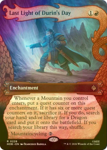 画像1: [FOIL] ドゥリンの日の最後の明かり/Last Light of Durin's Day (ショーケース・海外産ブースター版) 【英語版】 [HOB-赤R] (1)