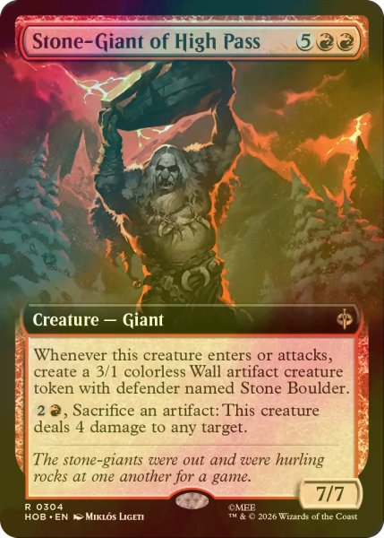画像1: [FOIL] 大峠の石の巨人/Stone-Giant of High Pass (拡張アート版) 【英語版】 [HOB-赤R] (1)