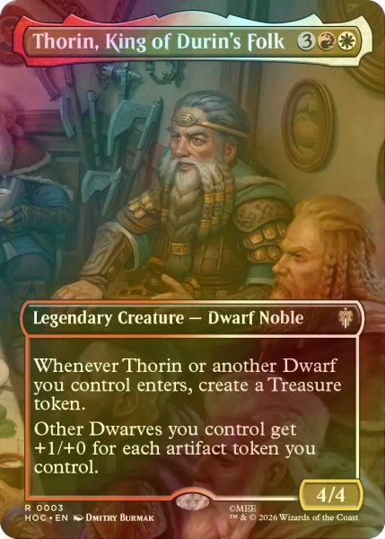 画像1: [FOIL] ドゥリンの民の王、ソーリン/Thorin, King of Durin's Folk (全面アート版) 【英語版】 [HOC-金R] (1)