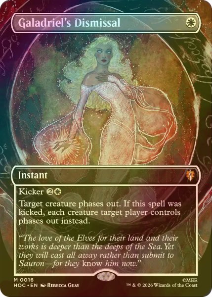 画像1: [FOIL] ガラドリエルの退去/Galadriel's Dismissal (全面アート・海外産ブースター版) 【英語版】 [HOC-白MR] (1)