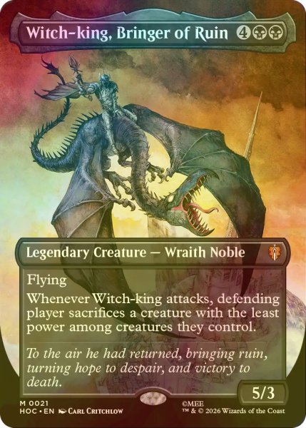 画像1: [FOIL] 破滅をもたらす者、魔王/Witch-king, Bringer of Ruin (全面アート・海外産ブースター版) 【英語版】 [HOC-黒MR] (1)