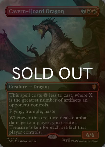画像1: [FOIL] 洞窟に宝蓄えしドラゴン/Cavern-Hoard Dragon No.023 (全面アート・海外産ブースター版) 【英語版】 [HOC-赤MR] (1)