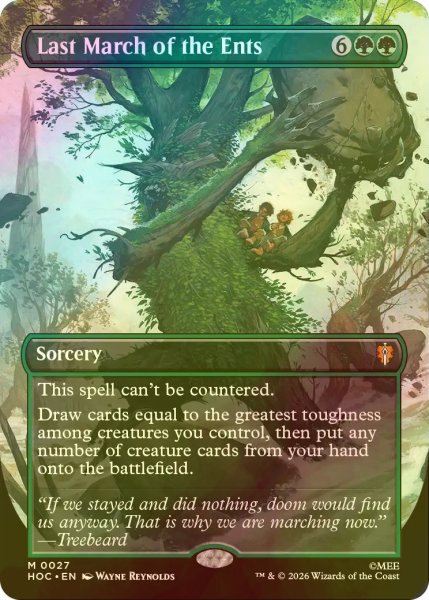 画像1: [FOIL] エント最後の進軍/Last March of the Ents (全面アート・海外産ブースター版) 【英語版】 [HOC-緑MR] (1)