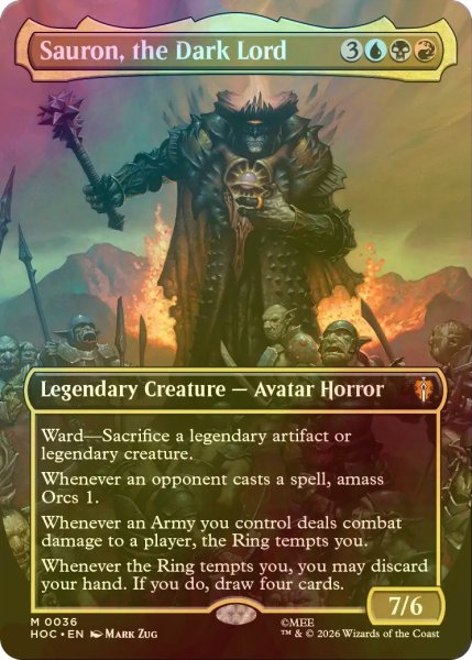 画像1: [FOIL] 冥王、サウロン/Sauron, the Dark Lord (全面アート・海外産ブースター版) 【英語版】 [HOC-金MR] (1)