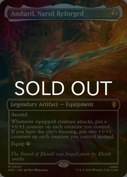 画像1: [FOIL] ナルシルの再鍛、アンドゥーリル/Anduril, Narsil Reforged No.040 (全面アート・海外産ブースター版) 【英語版】 [HOC-灰MR] (1)