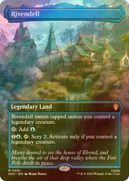 画像1: [FOIL] 裂け谷/Rivendell (全面アート・海外産ブースター版) 【英語版】 [HOC-土地MR] (1)